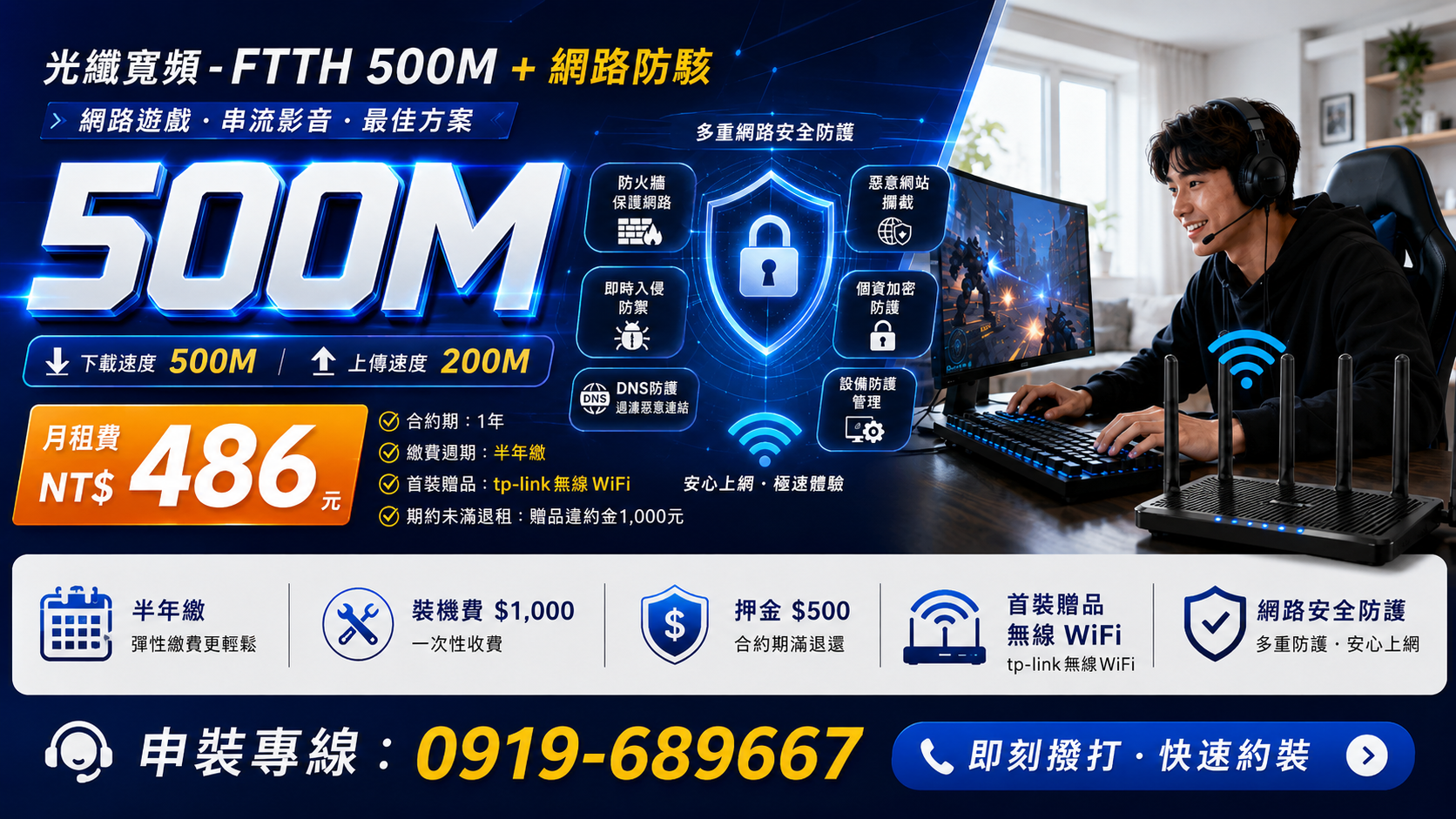 光纖寬頻 500M