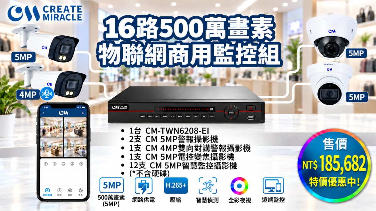 16路500萬物聯網商用監控組